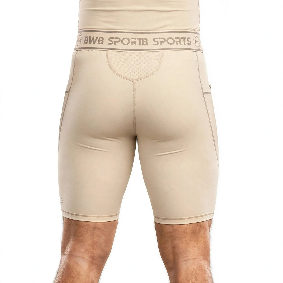 BWB Men's Beige Compression Shorts – Athletic Base Layer
