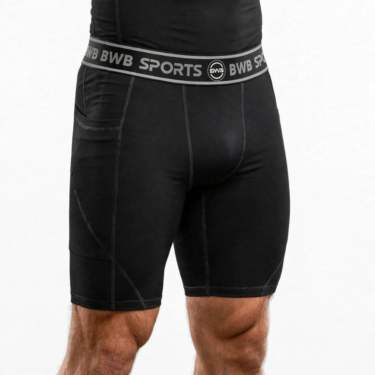 BWB Men's Black Compression Shorts – Athletic Base Layer