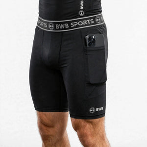 BWB Men's Black Compression Shorts – Athletic Base Layer