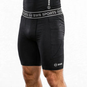 BWB Men's Black Compression Shorts – Athletic Base Layer