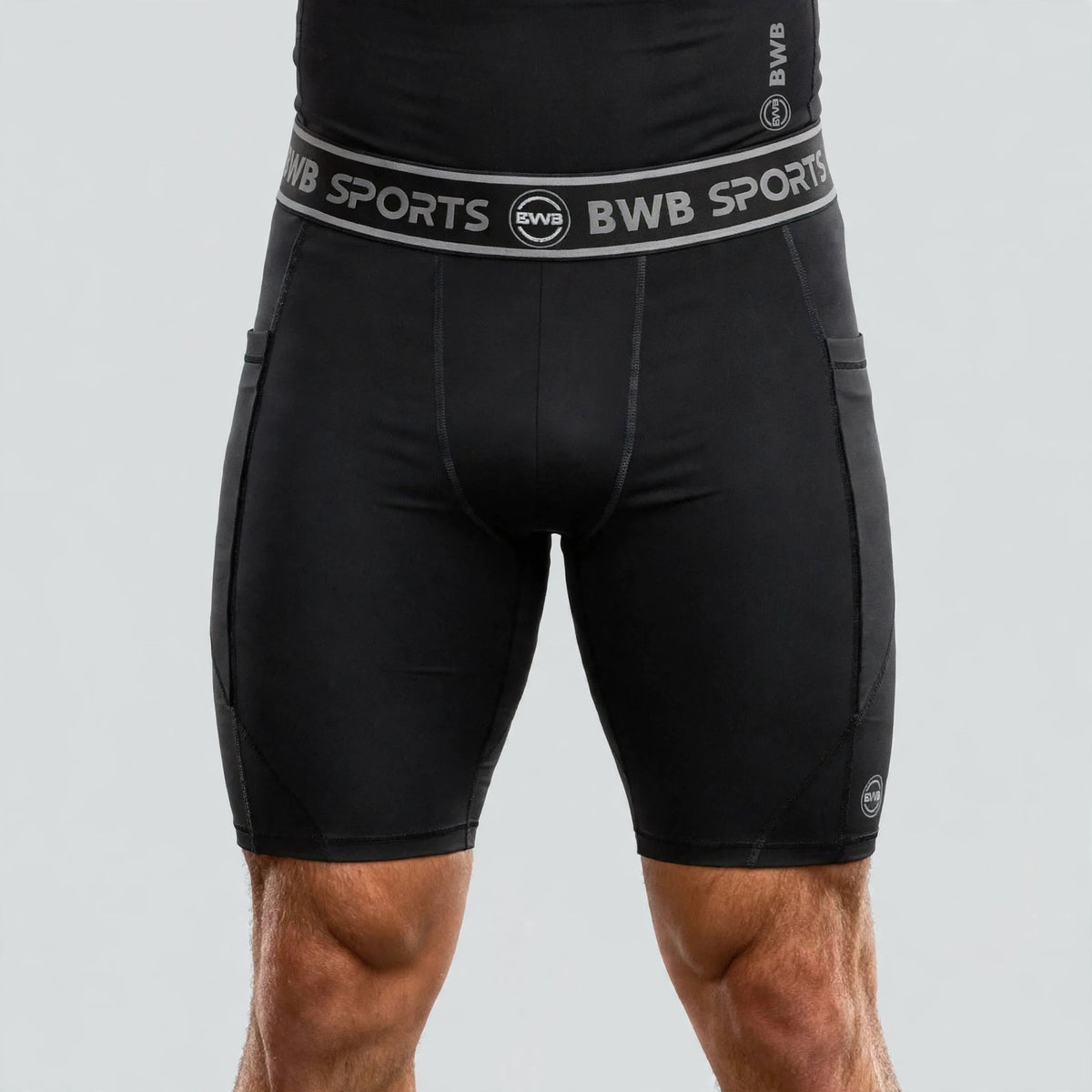 BWB Men's Black Compression Shorts – Athletic Base Layer