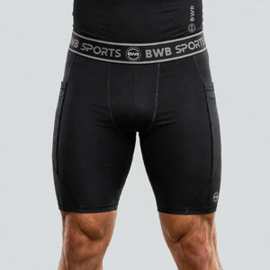 BWB Men's Black Compression Shorts – Athletic Base Layer