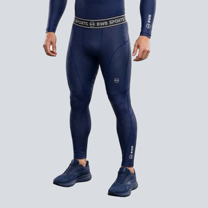 BWB Men's Navy Blue Baselayer Compression Leggings