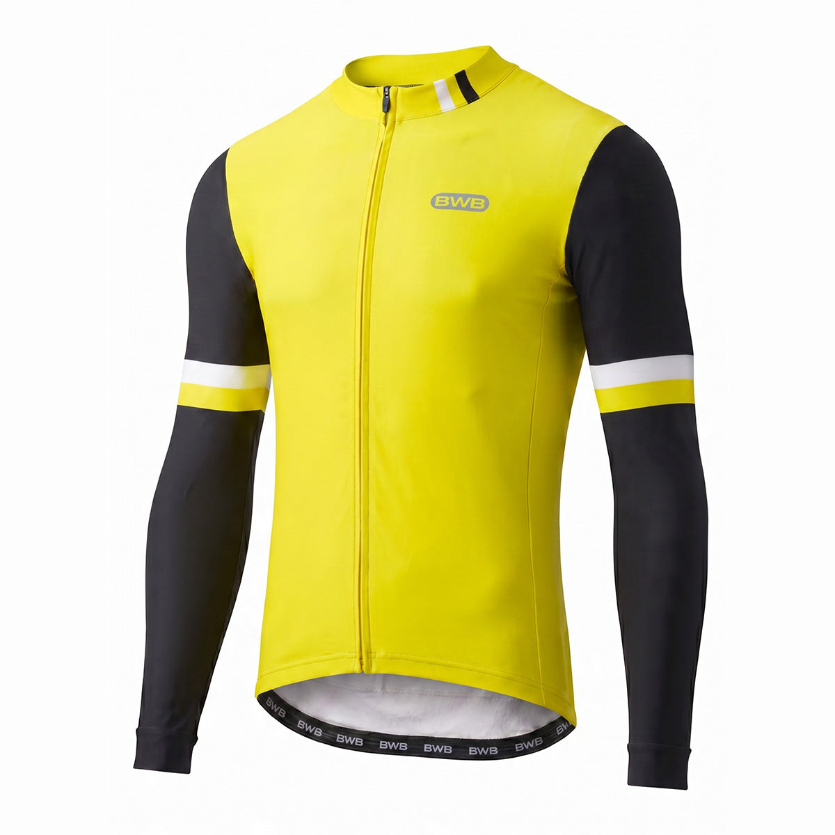BWB Men's Yellow Thermal Frost performance Long Sleeve Winter Cycling Jersey