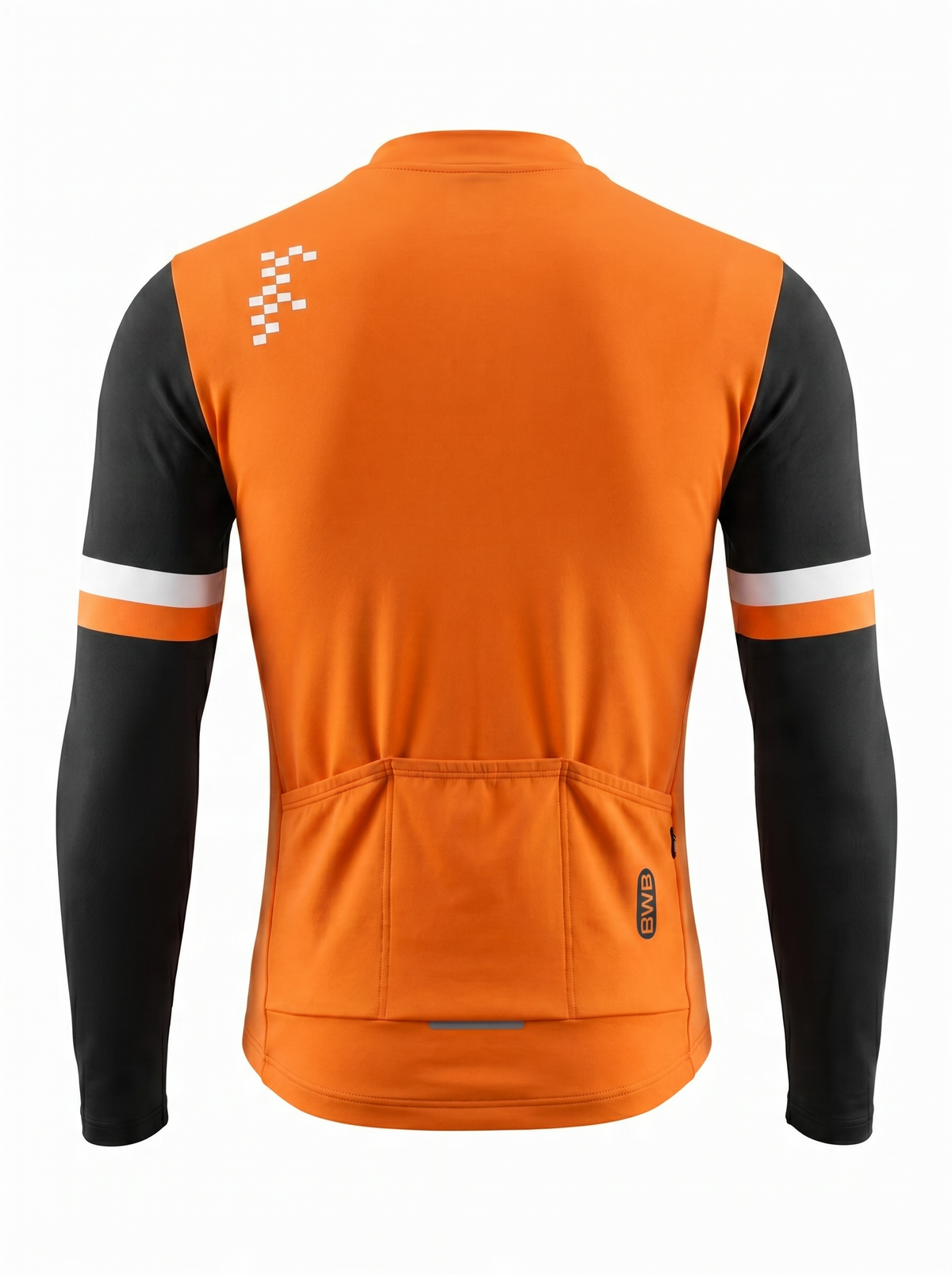 BWB Men's Orange Thermal Frost performance Winter Cycling Jersey & cargo Bib Tights Set