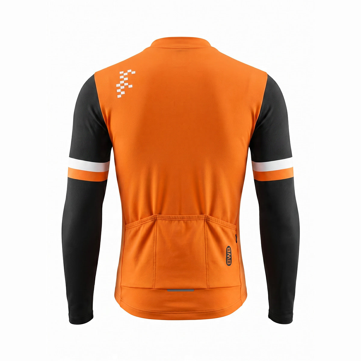 BWB Men's Orange Thermal Frost performance Long Sleeve Winter Cycling Jersey