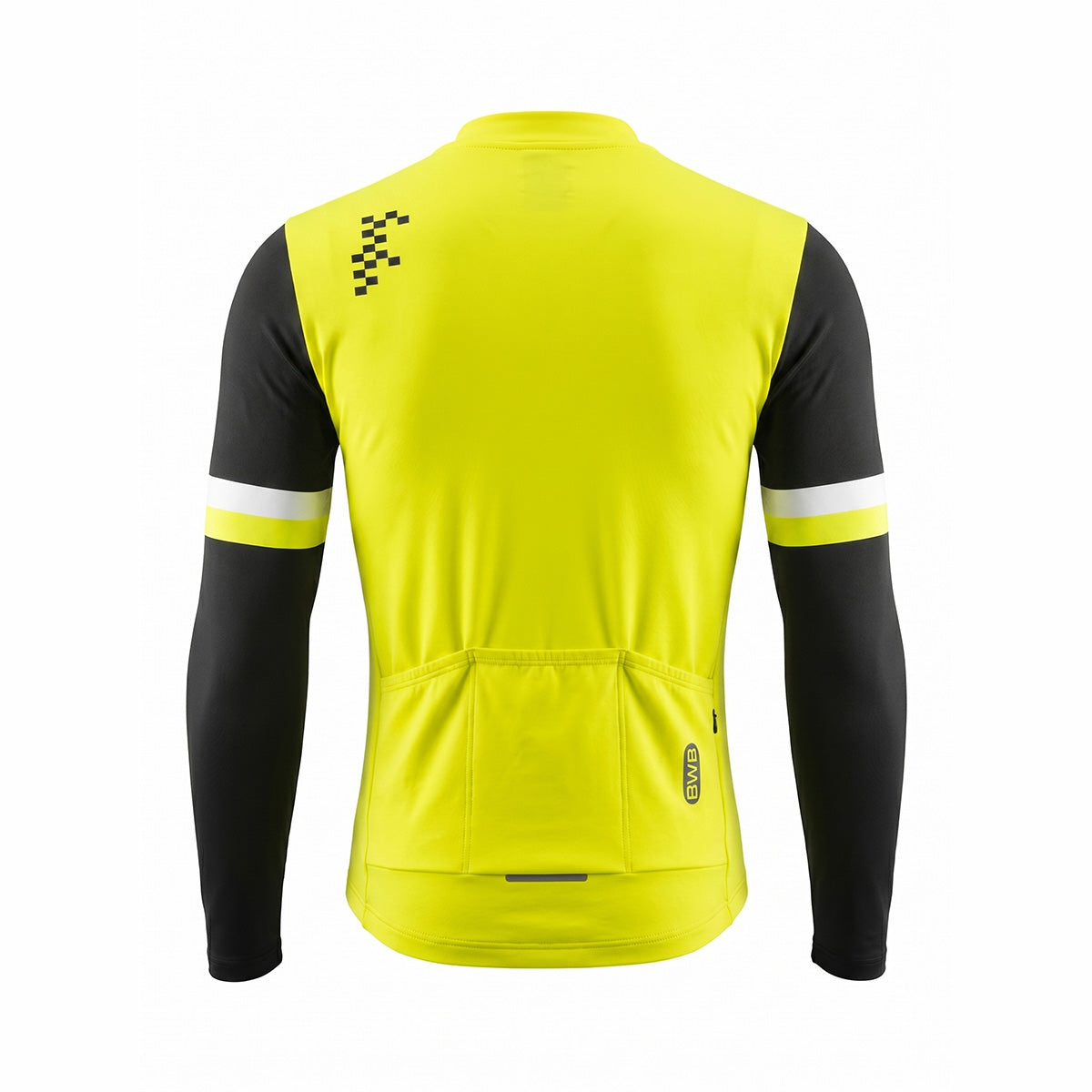 BWB Men's Yellow Thermal Frost performance Long Sleeve Winter Cycling Jersey