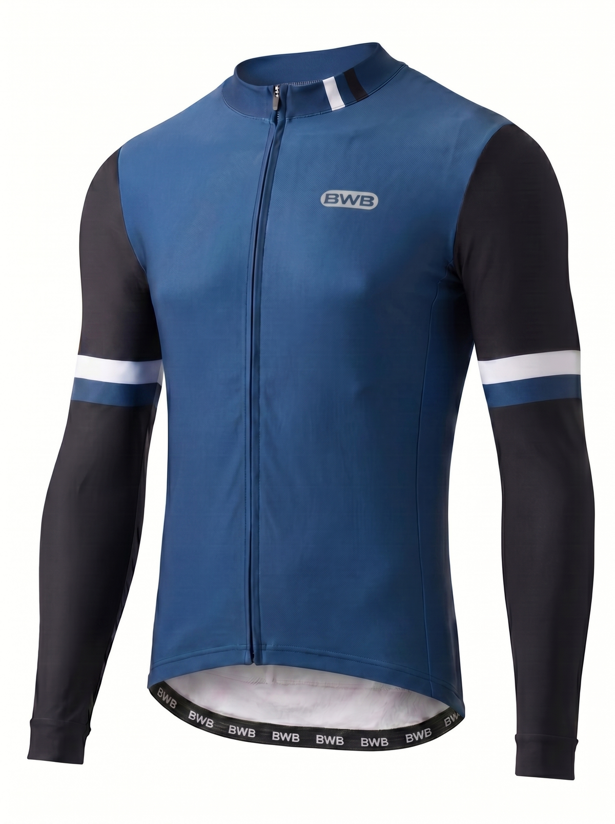BWB Men's Navy Blue Thermal Frost performance Winter Cycling Jersey & cargo Bib Tights Set