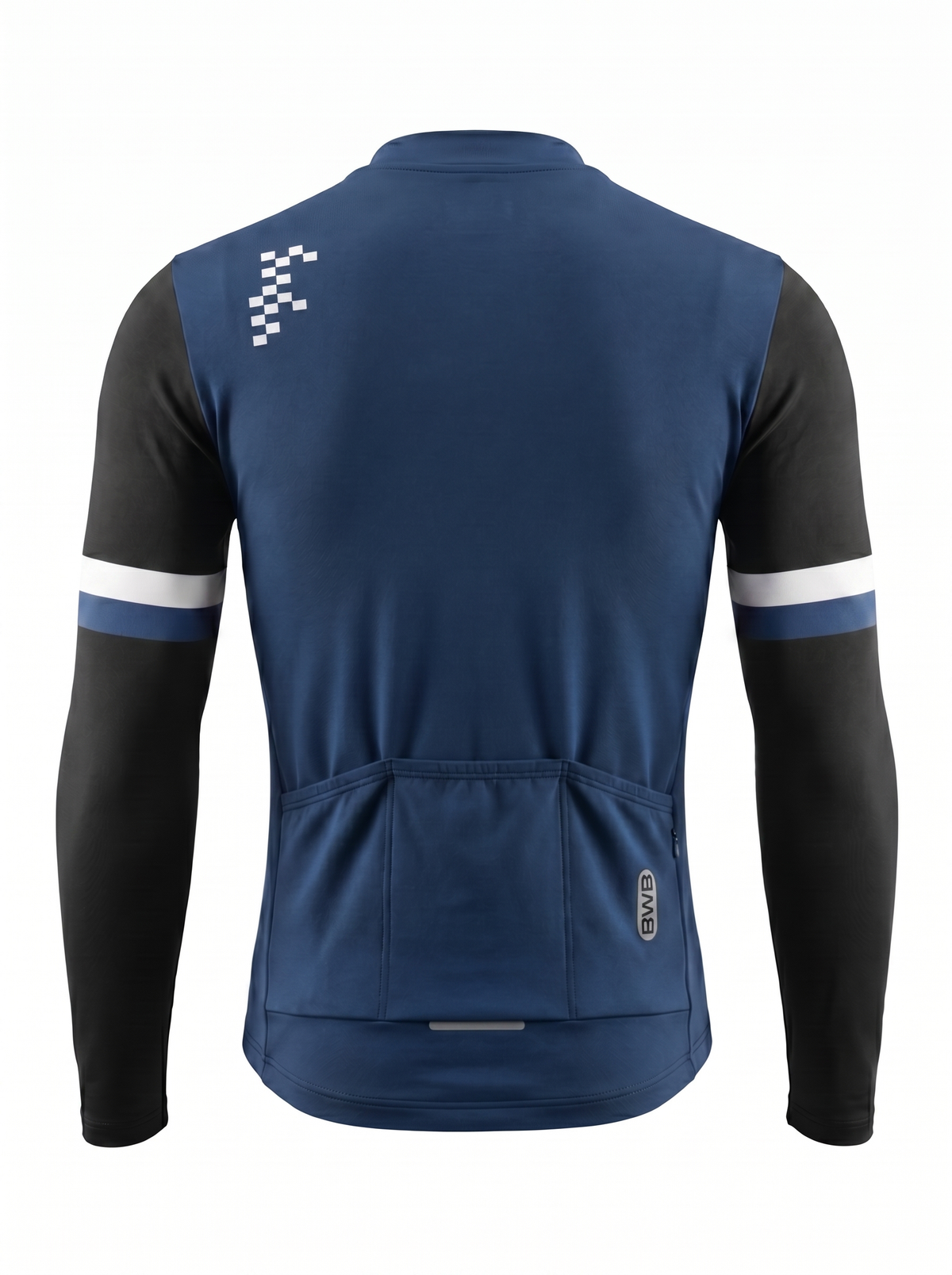 BWB Men's Navy Blue Thermal Frost performance Winter Cycling Jersey & cargo Bib Tights Set