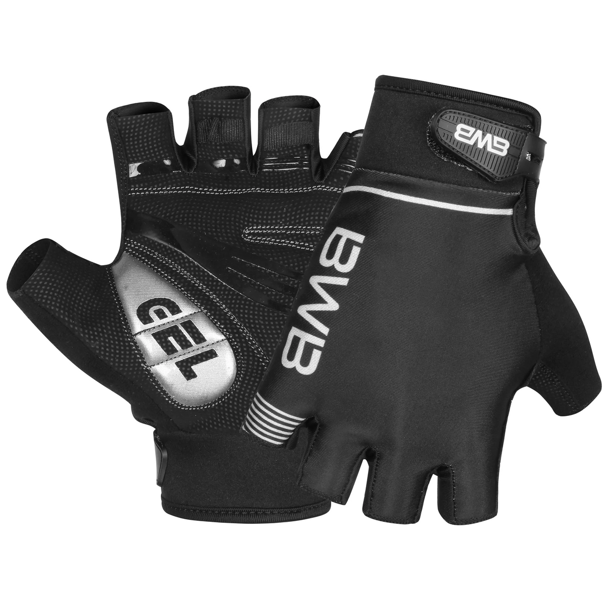 Black Men's Short Sleeve Cycling Jersey & Bib Shorts Set with 3 Pairs Cycling Socks & Free Fingerless Gel Padded Gloves