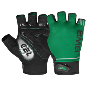 Green Men's Short Sleeve Cycling Jersey & Bib Shorts Set with 3 Pairs Cycling Socks & Free Fingerless Gel Padded Gloves