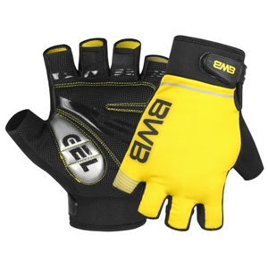Yellow Men's Short Sleeve Cycling Jersey & Bib Shorts Set with 3 Pairs Cycling Socks & Free Fingerless Gel Padded Gloves