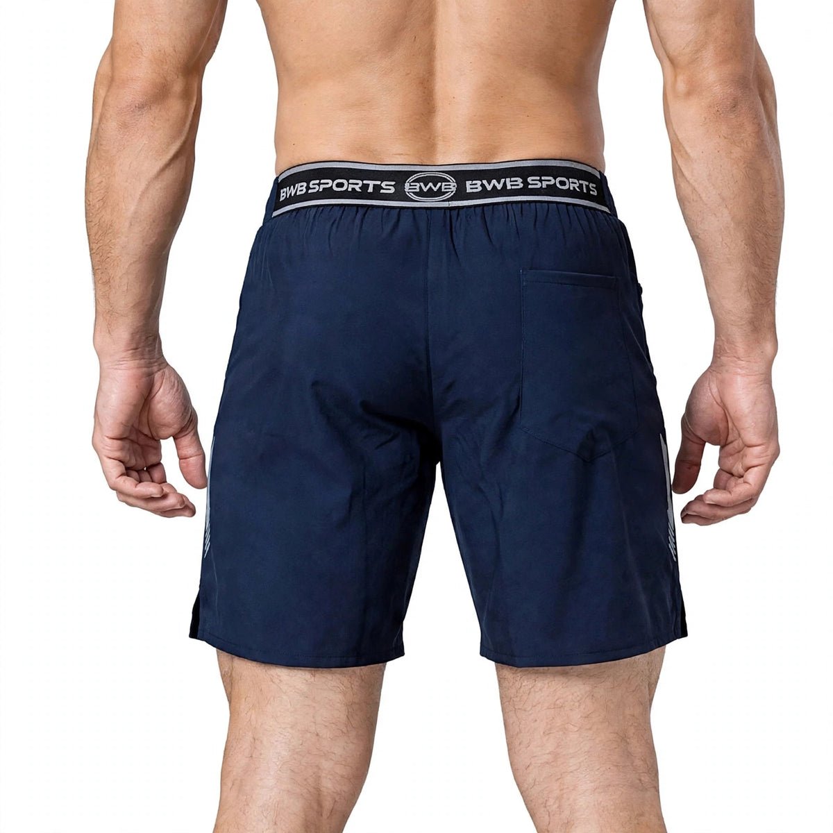 BWB Men's Black Sports Gym Running Shorts