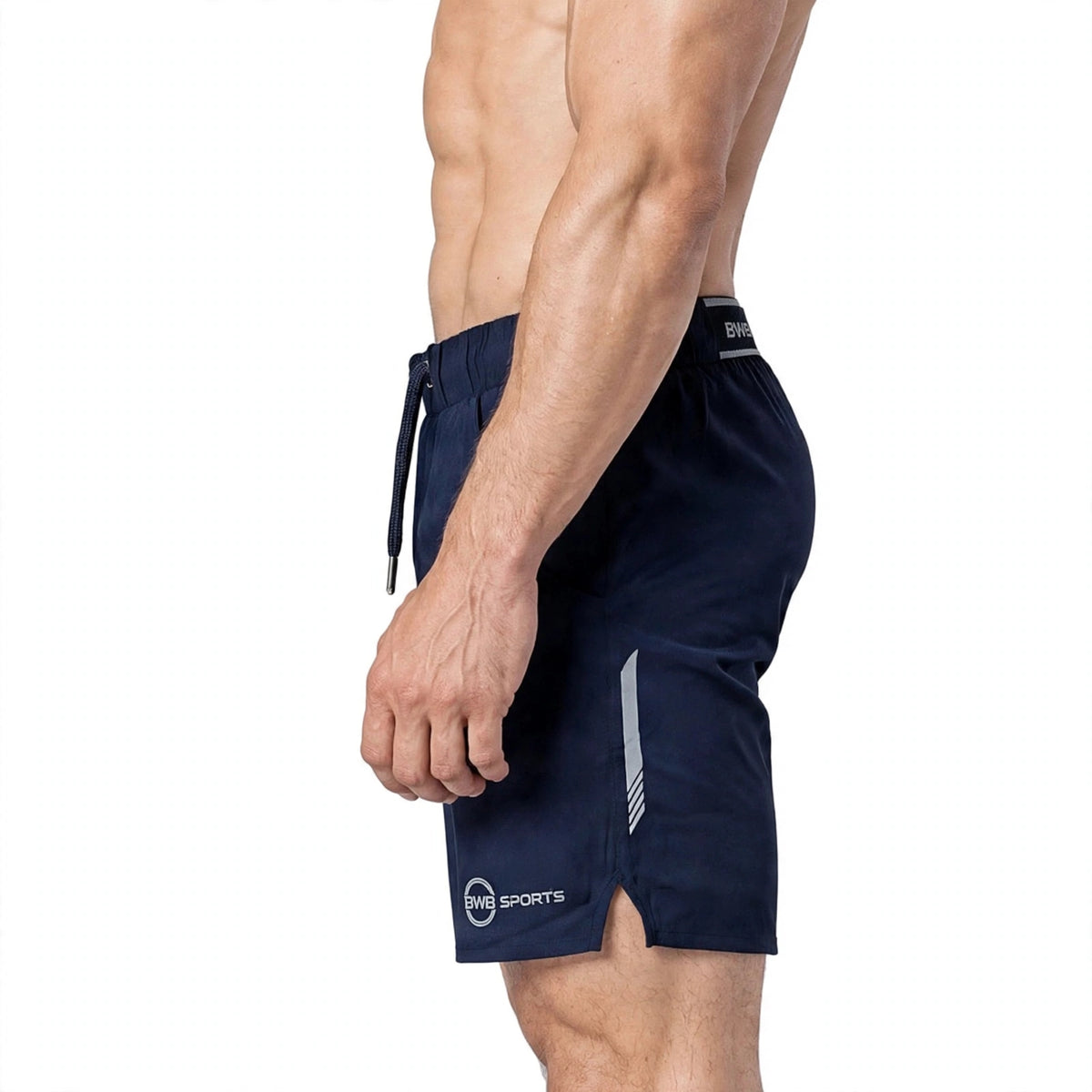 BWB Men's Black Sports Gym Running Shorts