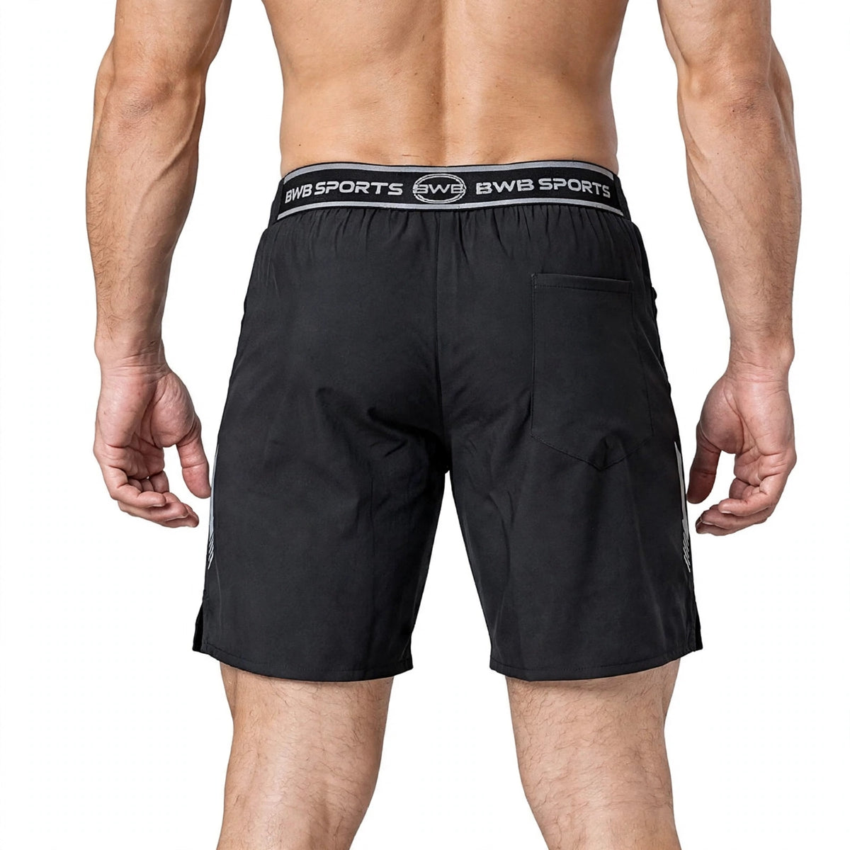 BWB Men's Black Sports Gym Running Shorts