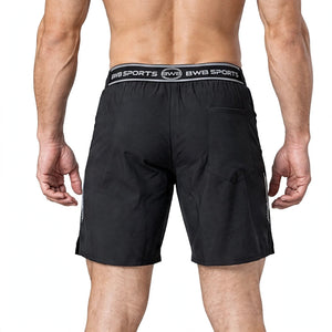 BWB Men's Black Sports Gym Running Shorts