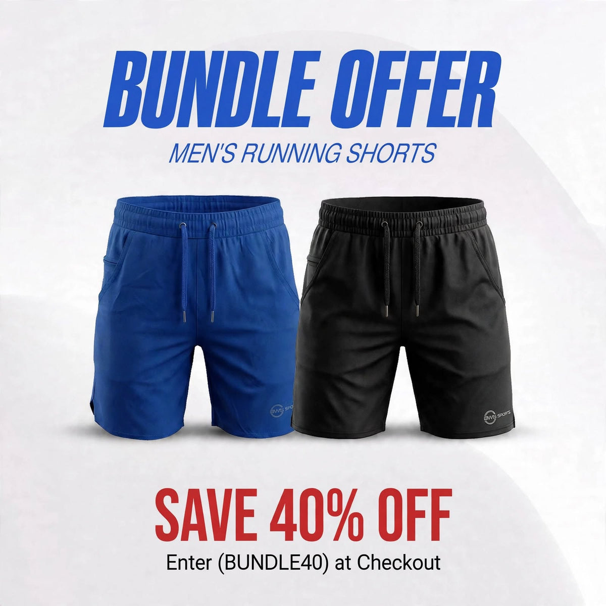 BWB Men's Black Sports Gym Running Shorts