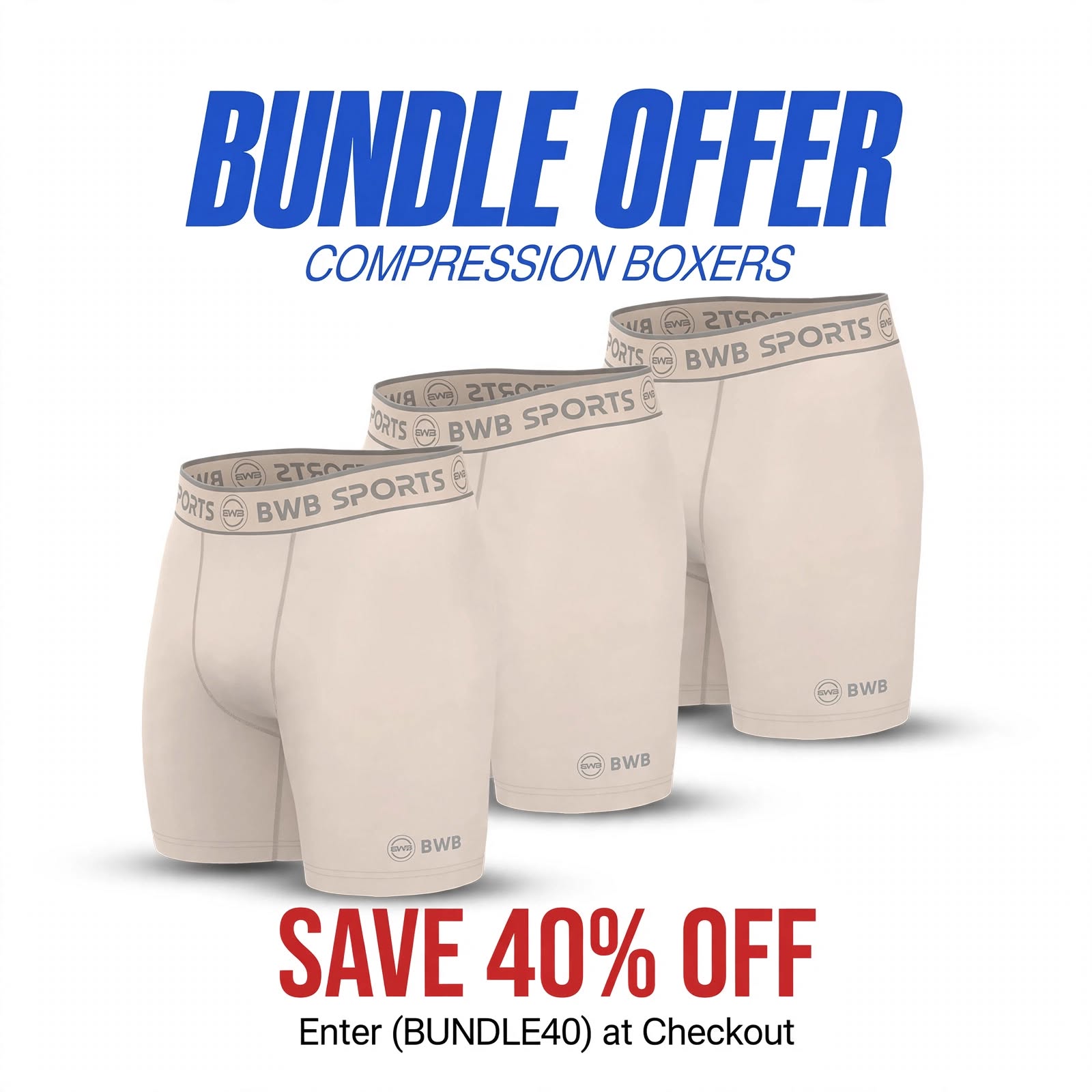 BWB Men's Boxer Shorts Value Pack 3 - Beige