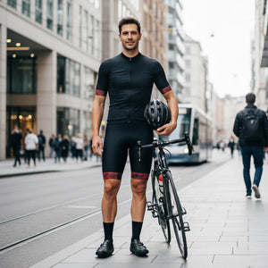 BWB Men’s Essential Black & Red Gel Padded Summer Cycling Cargo Shorts