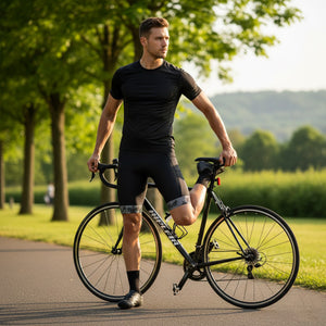 BWB Men’s Essential Black & Grey Gel Padded Summer Cycling Cargo Shorts