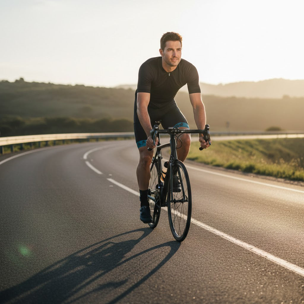 BWB Men’s Essential Black & Blue Gel Padded Summer Cycling Cargo Shorts