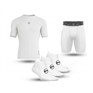 Men's White Compression Shirt & Shorts Running Bundle