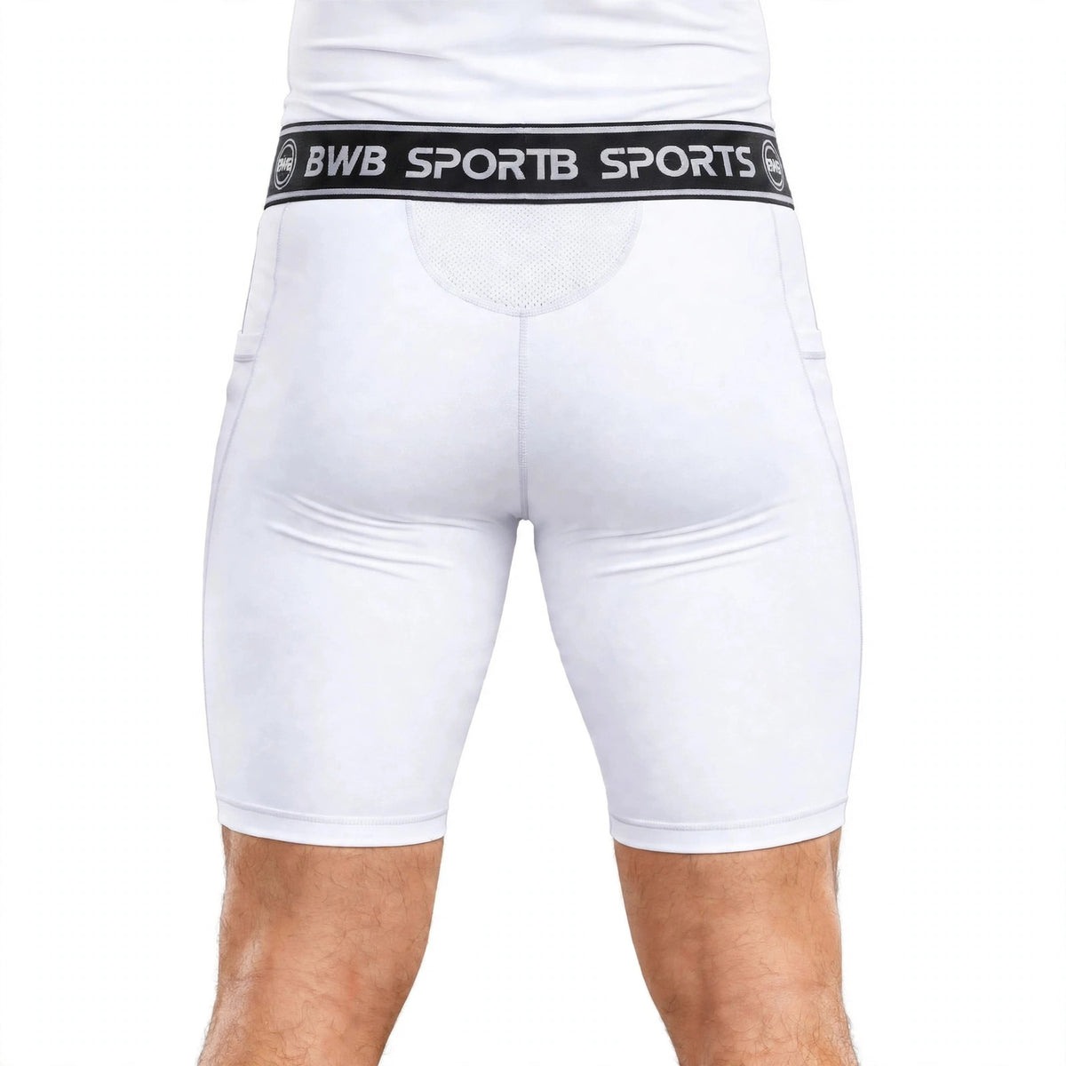 BWB Men's White Compression Shorts – Athletic Base Layer
