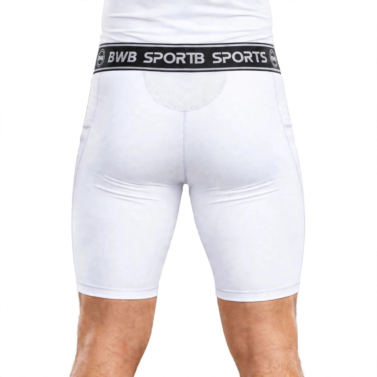 BWB Men's White Compression Shorts – Athletic Base Layer