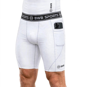 BWB Men's White Compression Shorts – Athletic Base Layer
